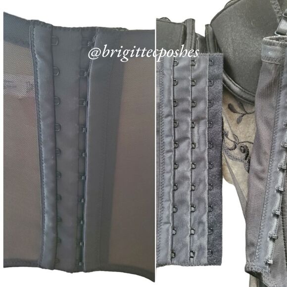 VICTORIA'S SECRET Black See-through Lace Embroidered Teddy with Garters - Picture 9 of 10